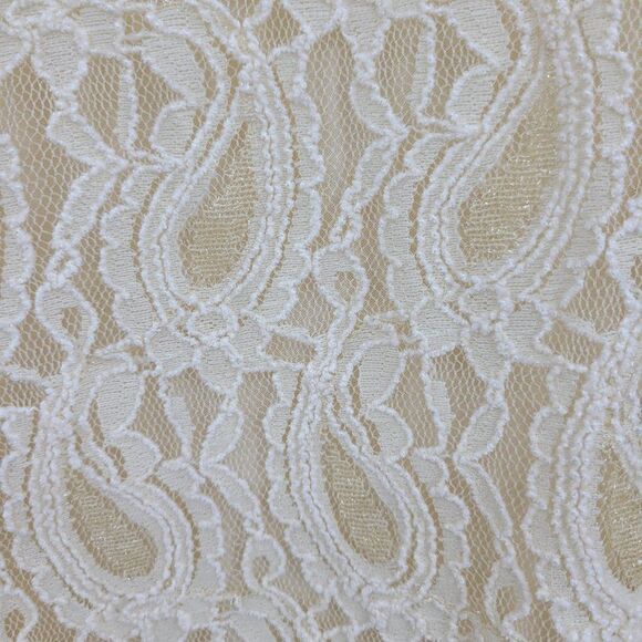 Vintage‎ 80s Lace L Vanilla See Through Front Stretch High-low Jersey Knit Back - Picture 5 of 13